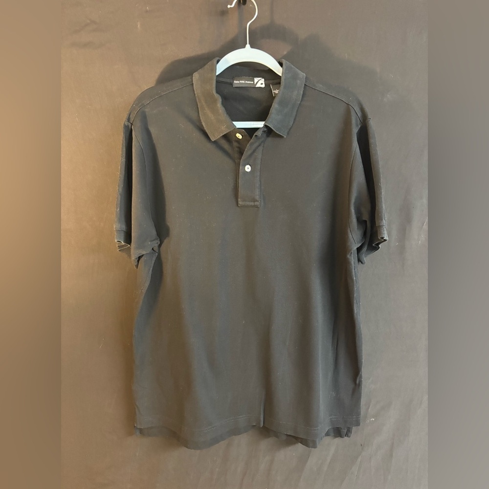 Saks Fifth Avenue Men's Black Polo Shirt Large